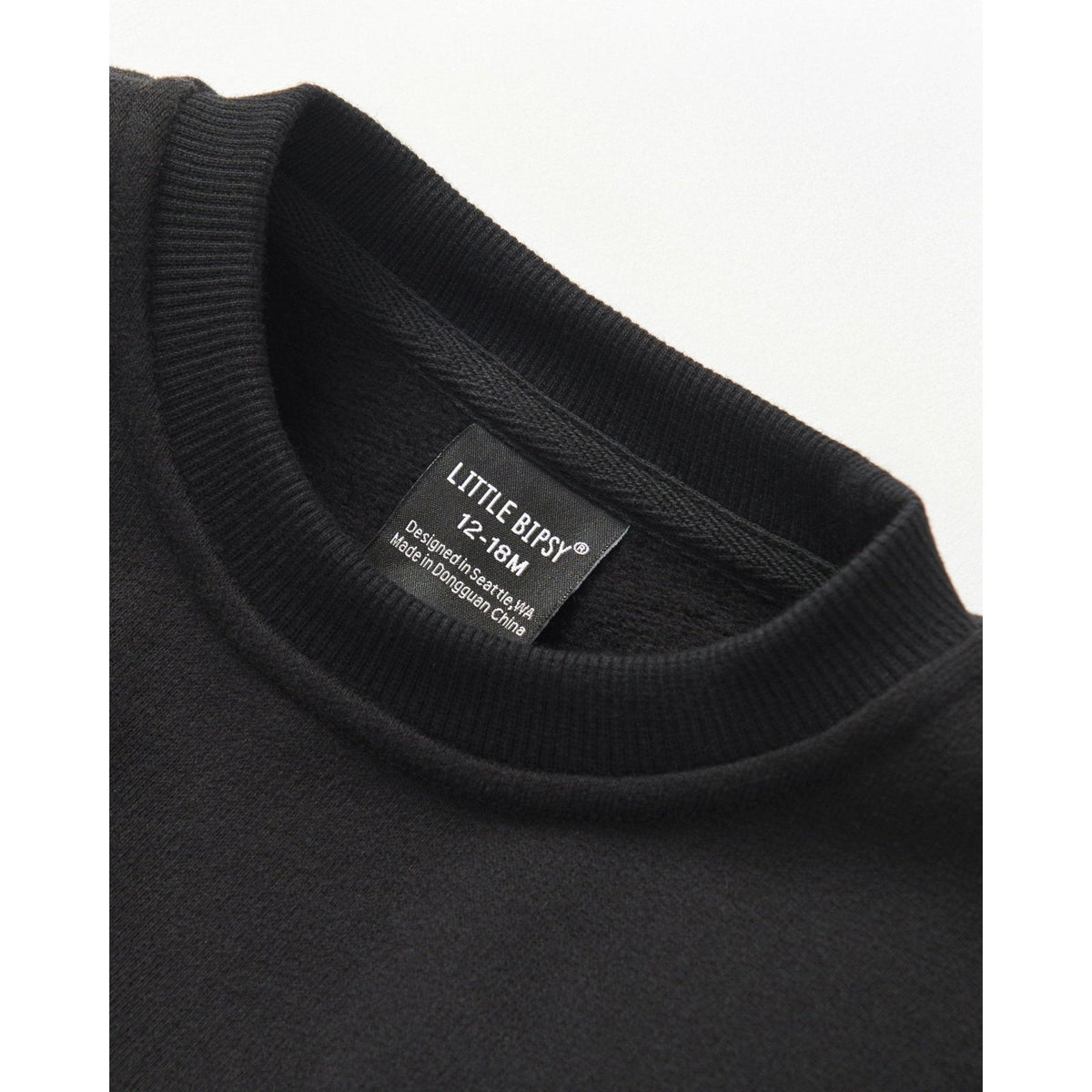 Waffle Hybrid Crewneck - Black