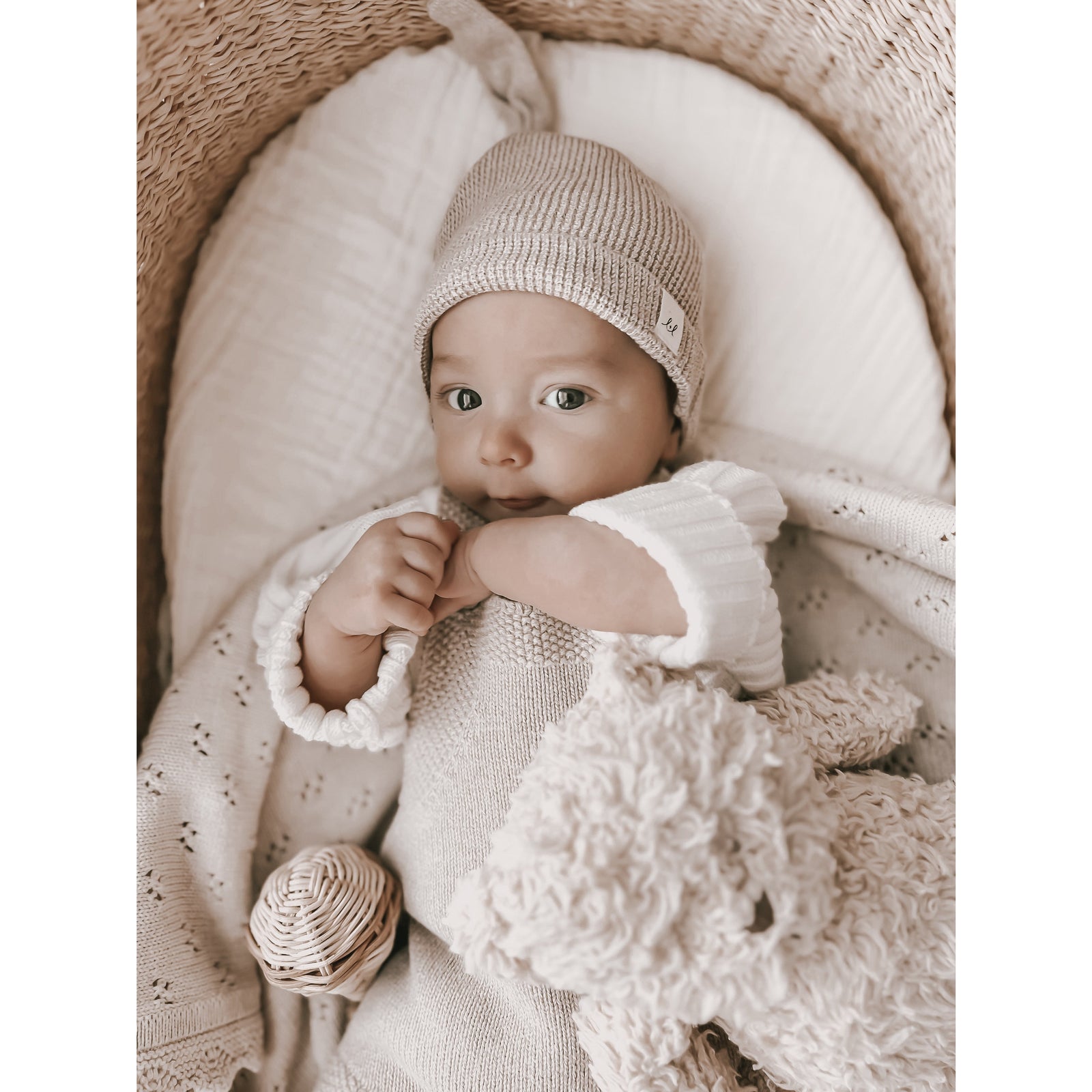Luna + Luca Knotted Hat - Heather Beige