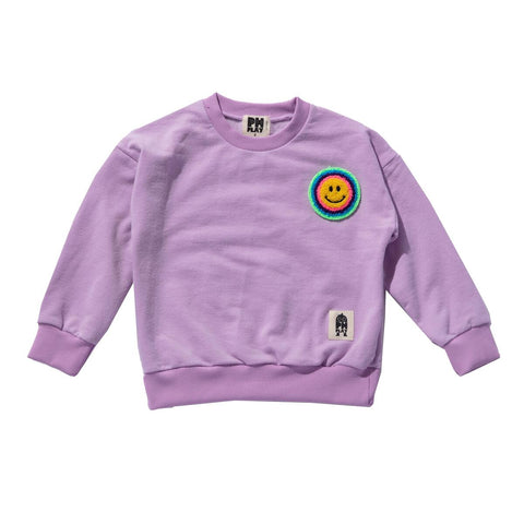 multi smile sweatshirt | purple