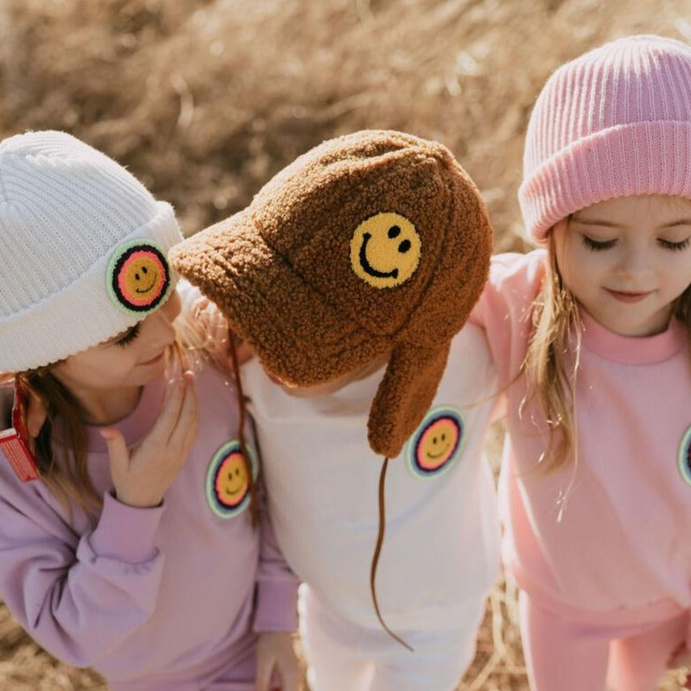 multi smile sweatshirt | purple