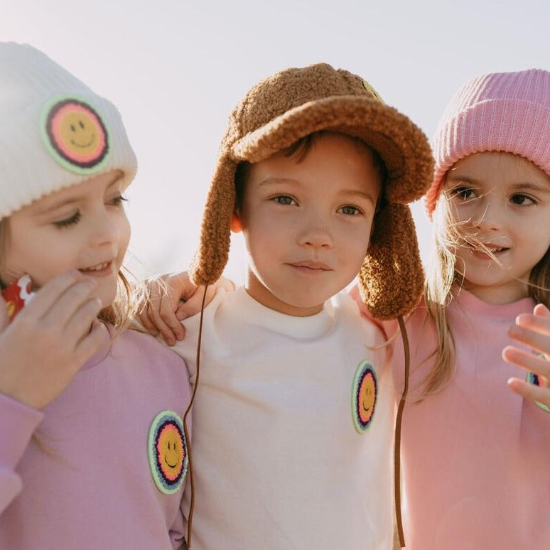 multi smile sweatshirt | purple