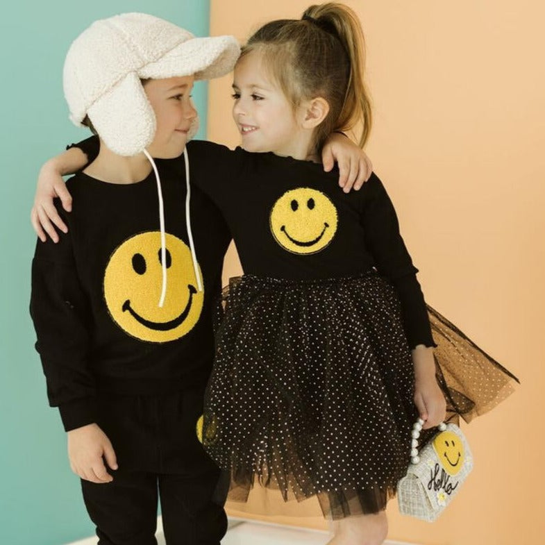 smile sweatshirt | black