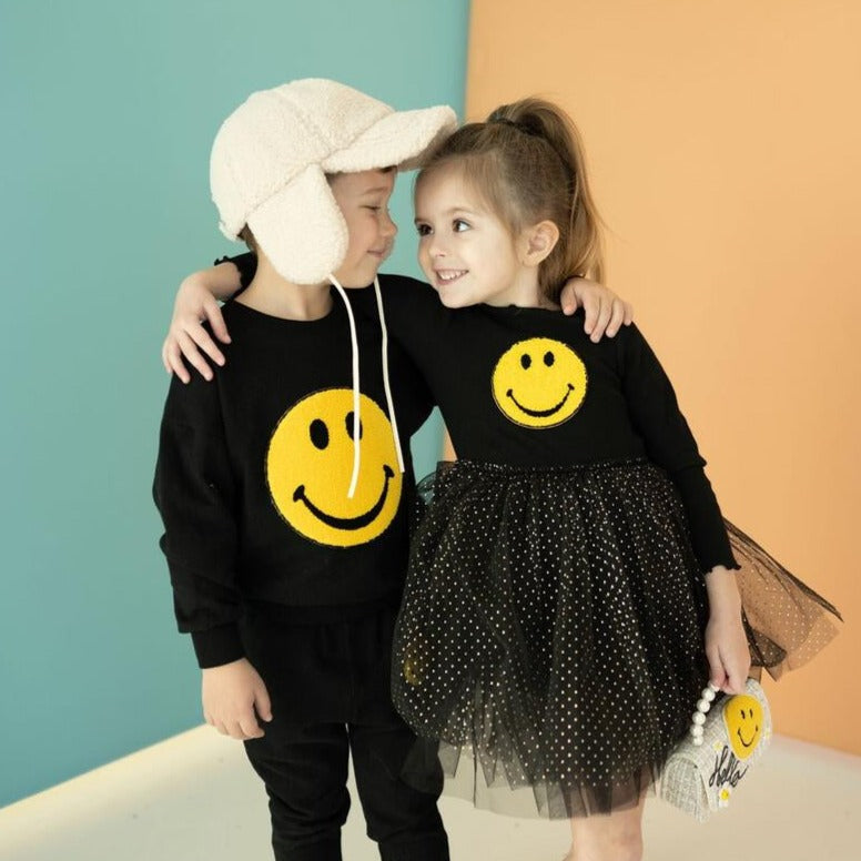 smile sweatshirt | black