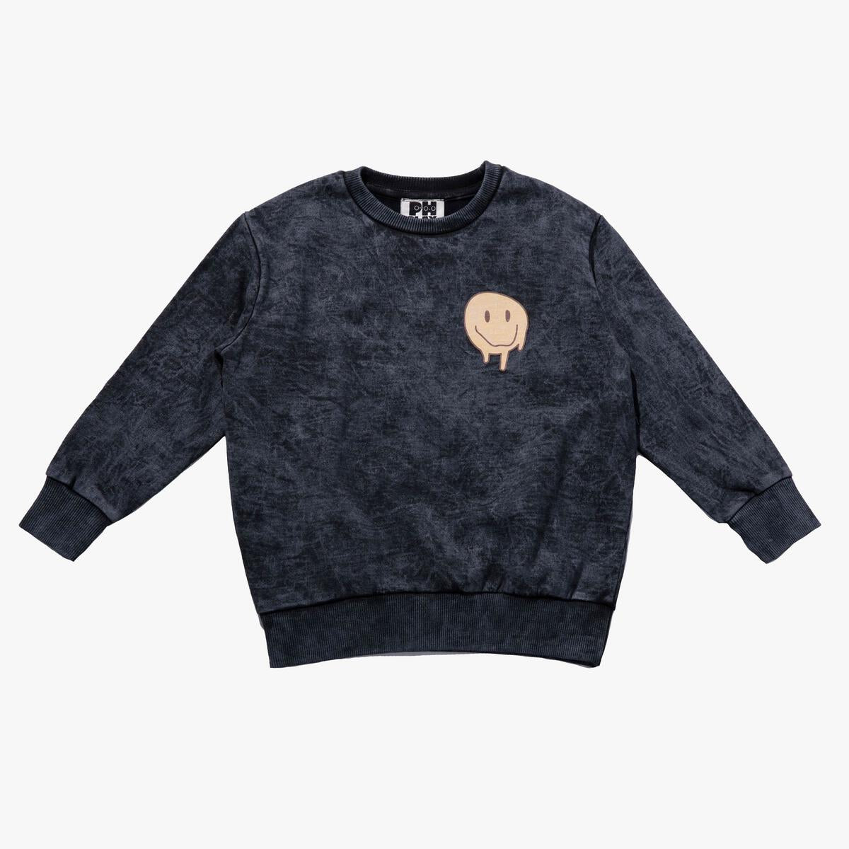 acid wash sweatshirt | black