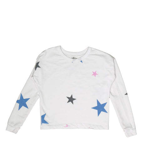 long sleeve mng pullover in stars