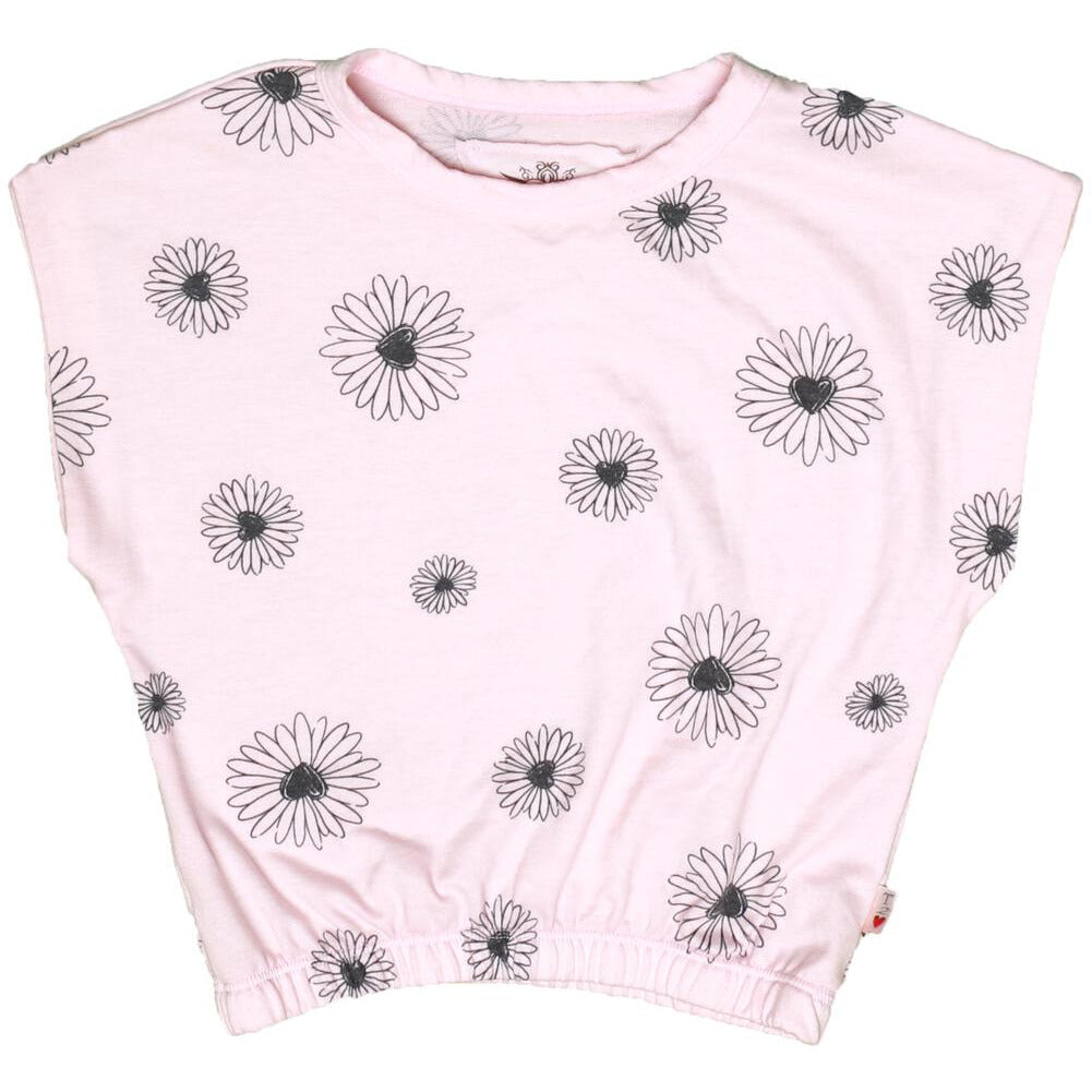 sleeveless elastic daisy top | pale pink