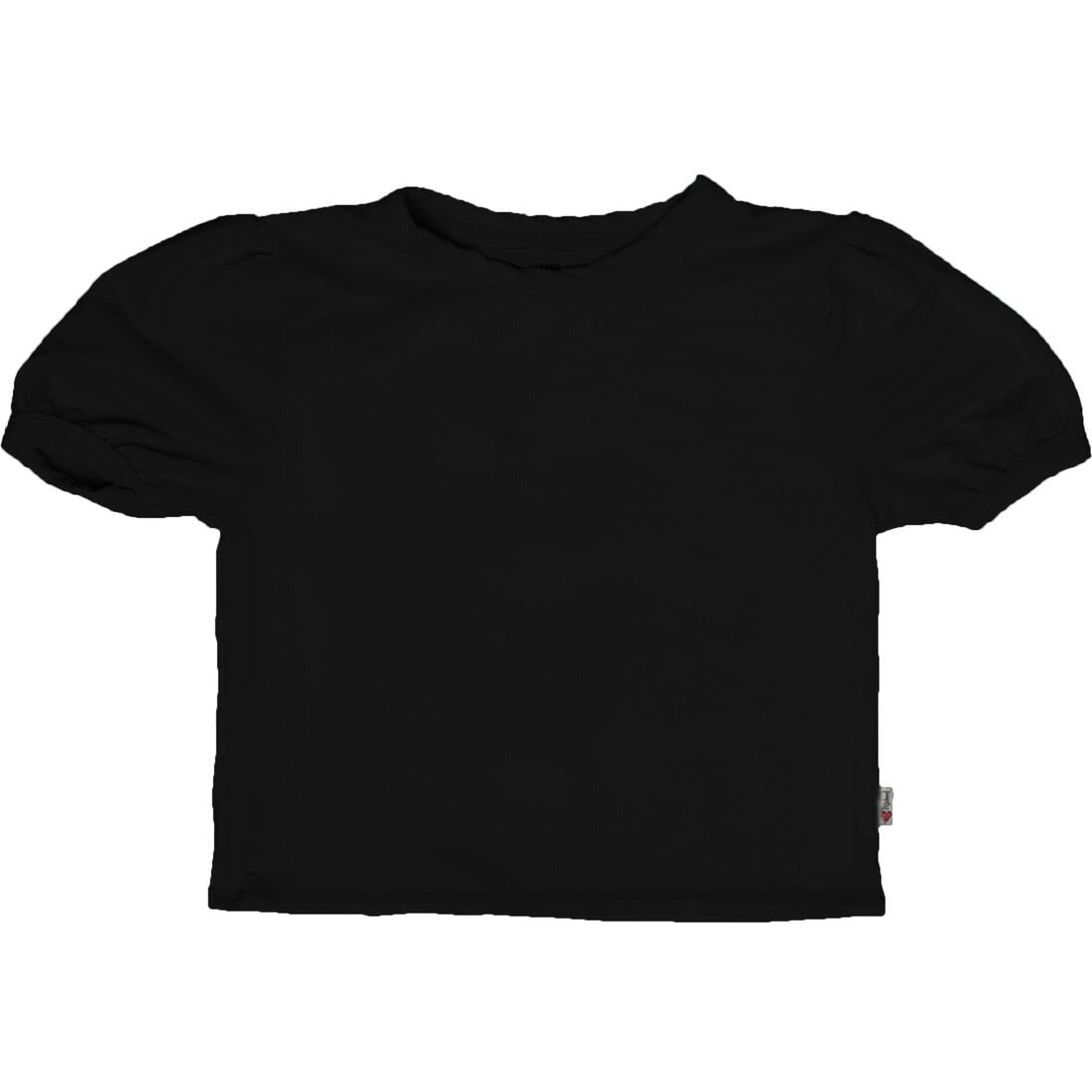 puff short sleeve top | black