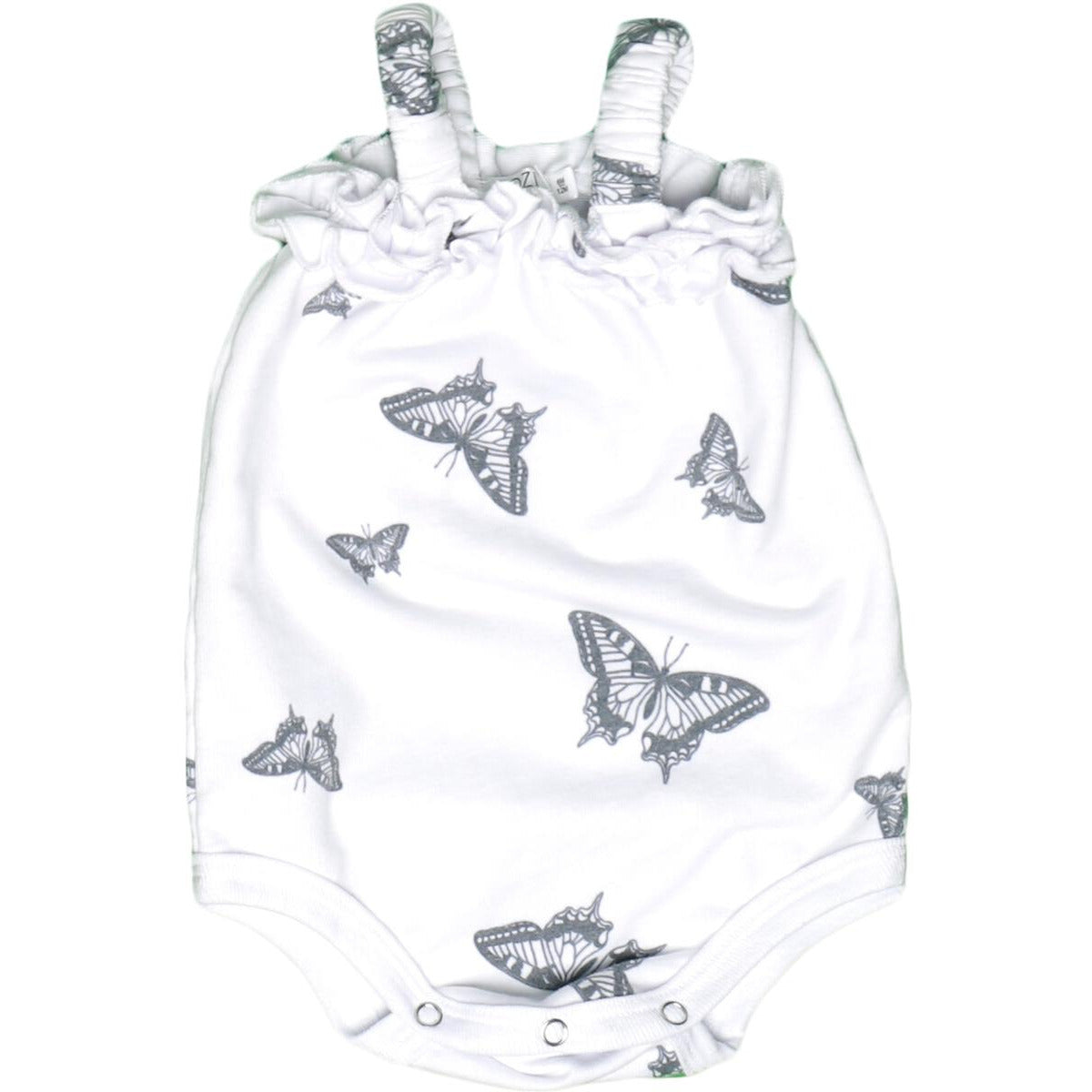 ruffle bubble butterfly romper | white