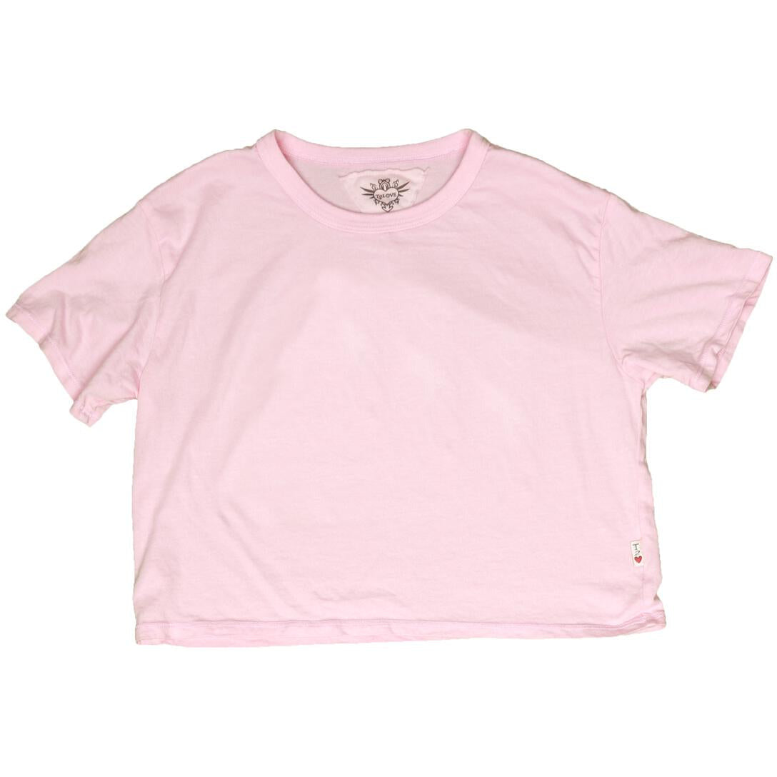 short sleeve boxy tee | pale pink