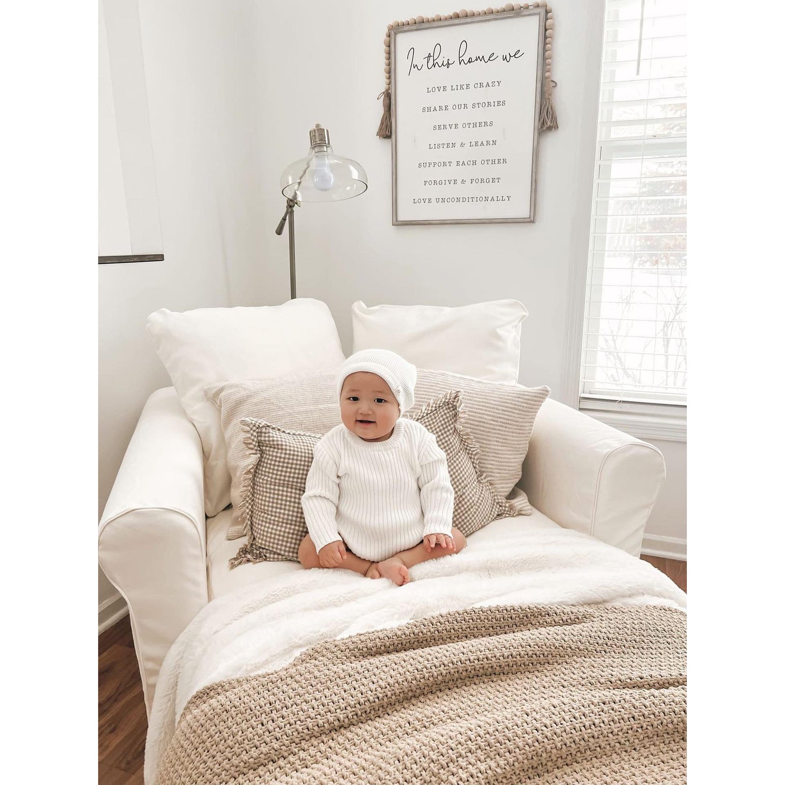 Luna + Luca Chunky Rib Romper - White