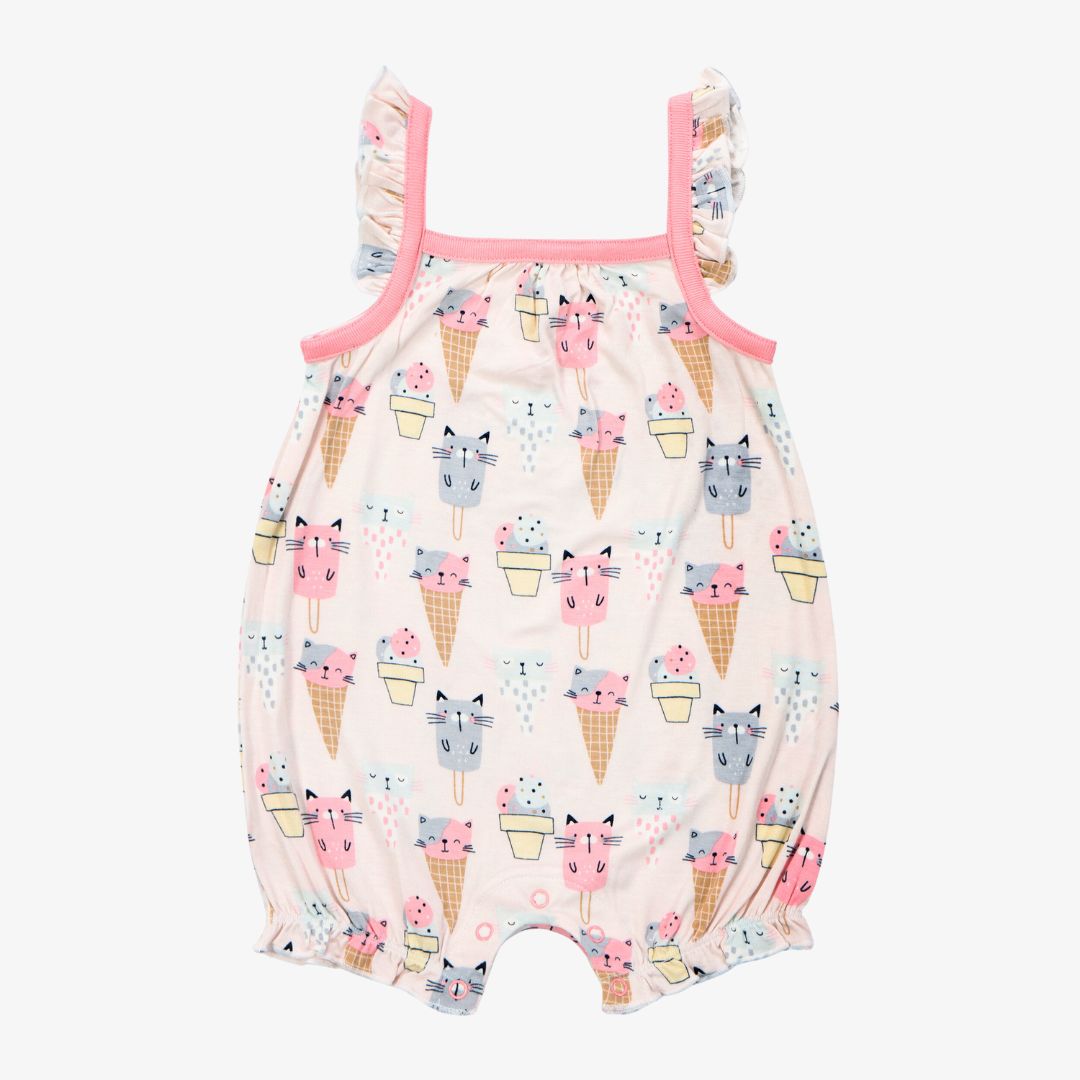 Ice Cream Paw-ty Bubble Romper Pink