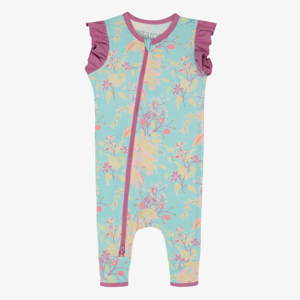 Summer Florals Aqua S/S Romper