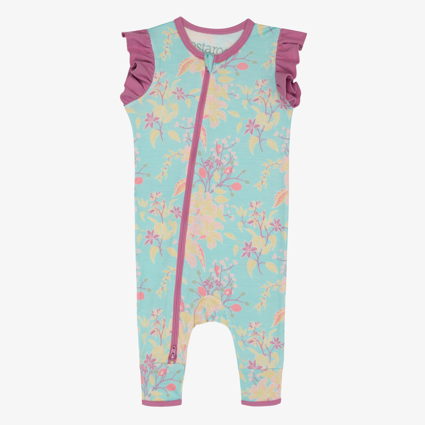 Summer Florals Aqua S/S Romper