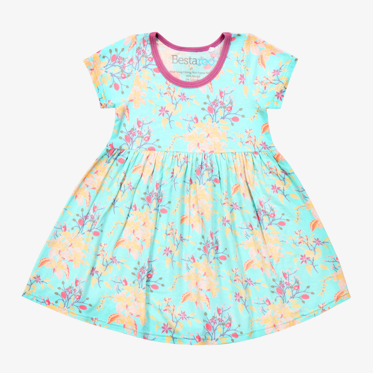 Summer Florals Aqua Dress