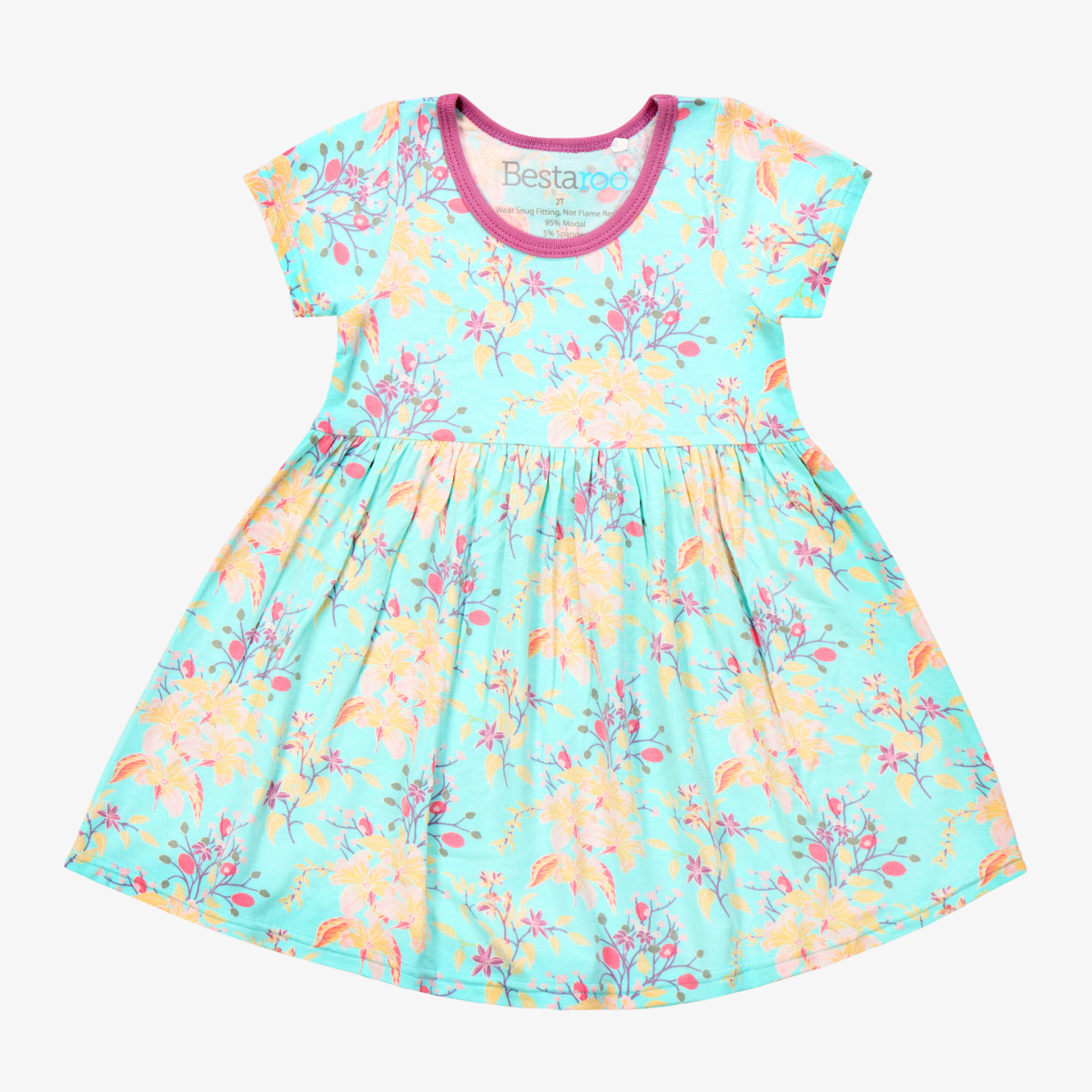 Summer Florals Aqua Dress