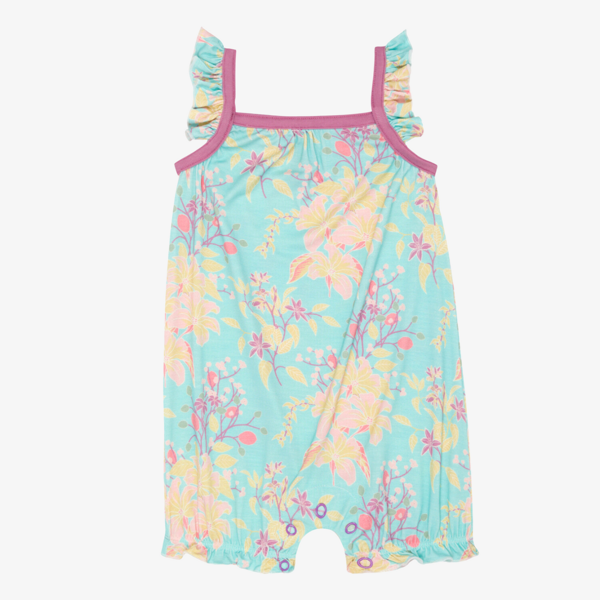 Summer Florals Aqua Bubble Romper