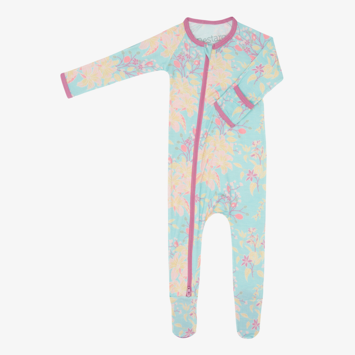Summer Florals Aqua Footie