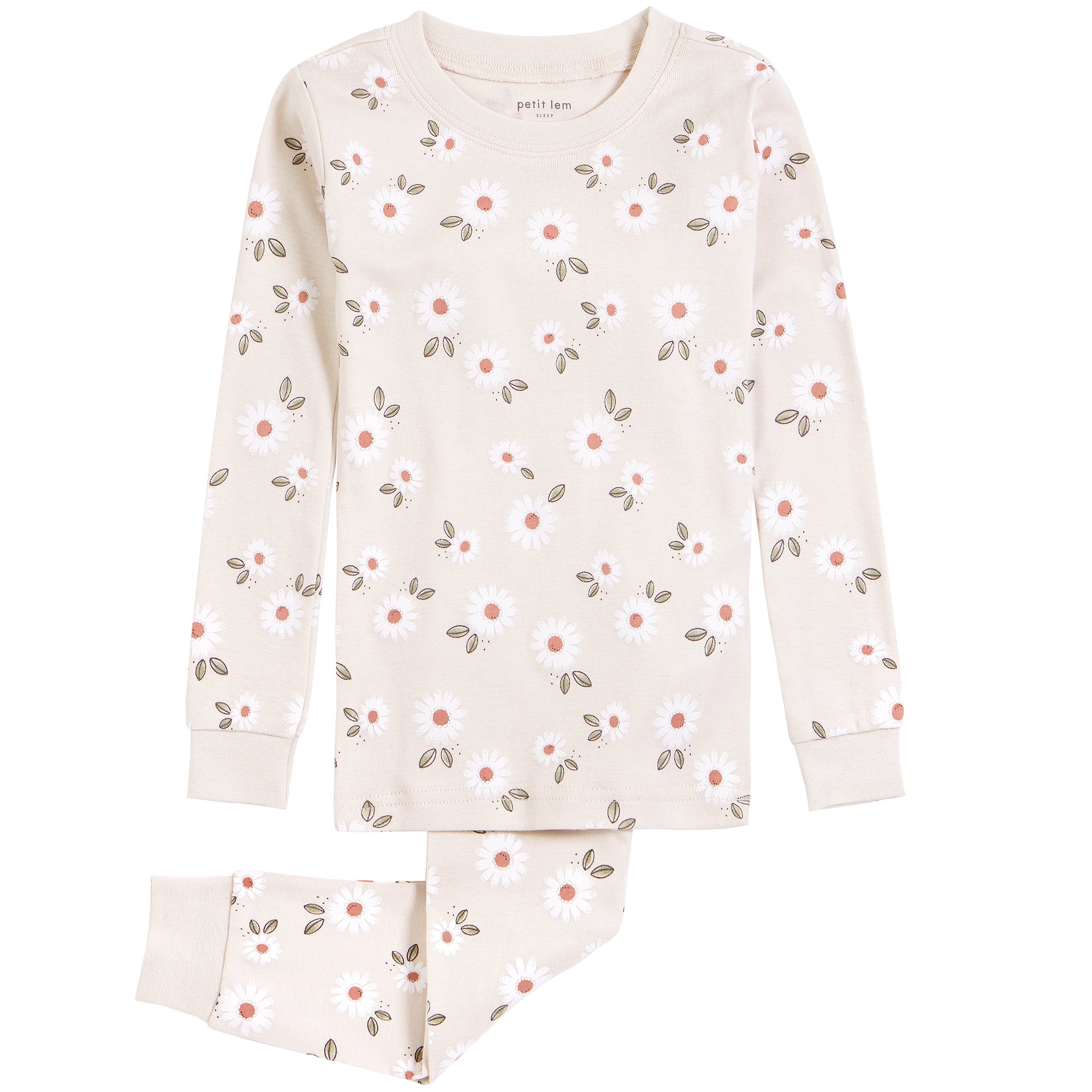 pj set | beige daisy