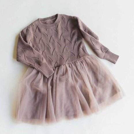 ren dress in deep taupe