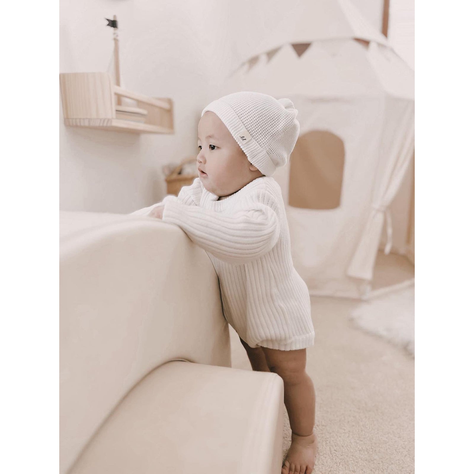 Luna + Luca Chunky Rib Romper - White