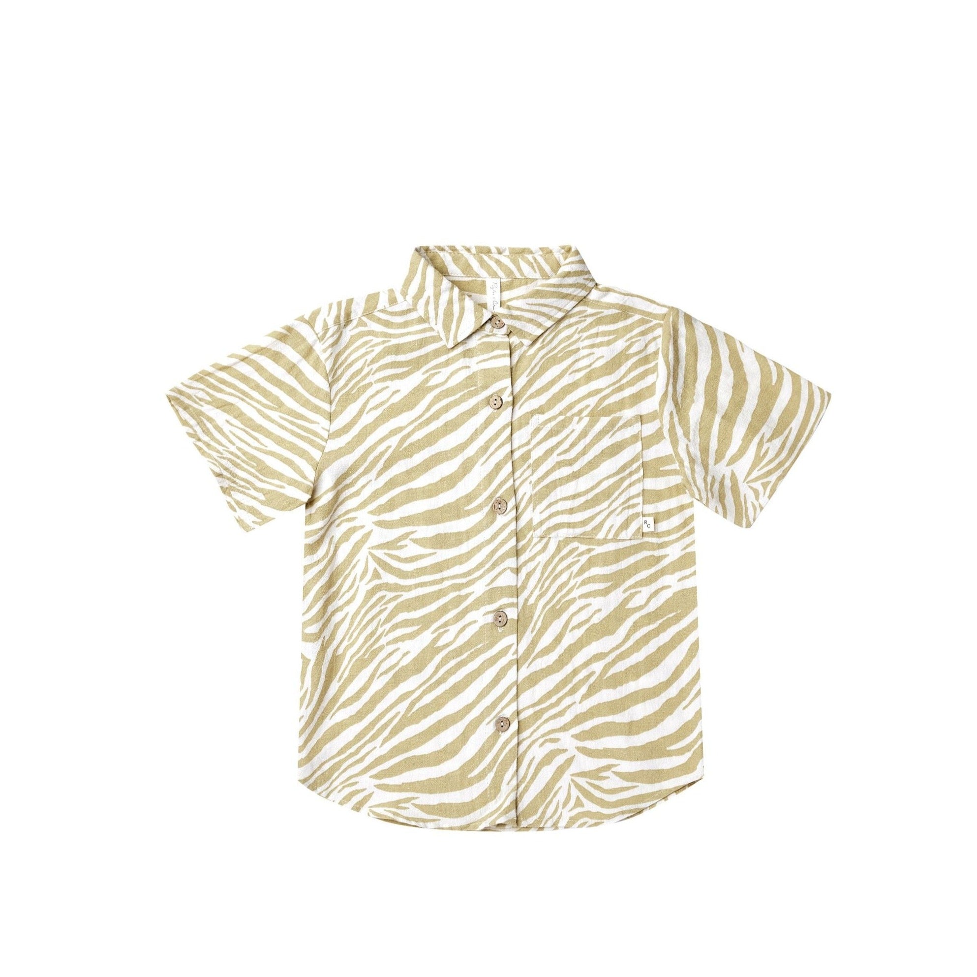 collared short sleeve shirt || zebra