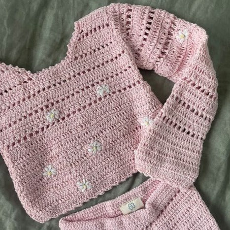 crochet set | pink