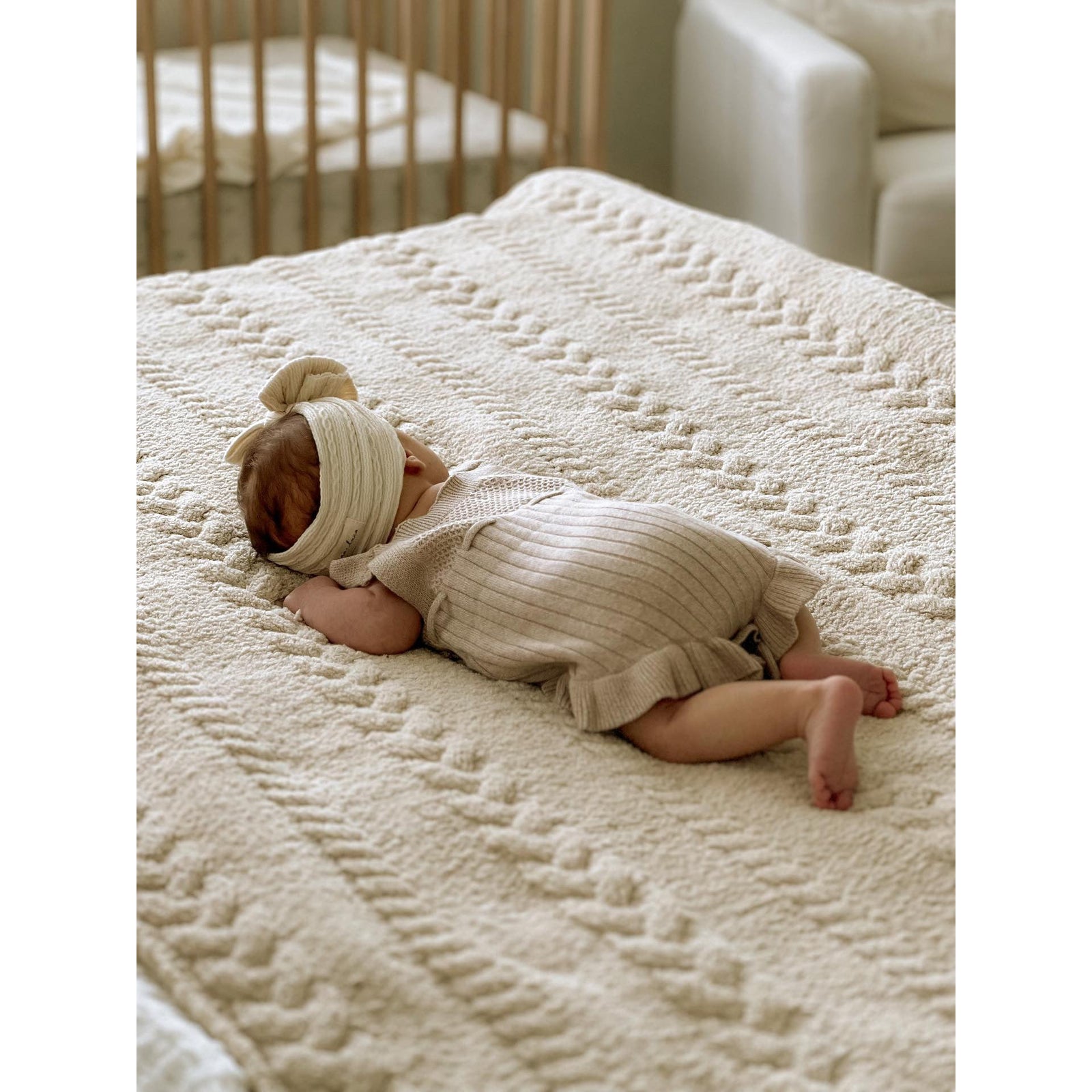 Luna + Luca Sleeveless Ruffle Romper - Heather Beige