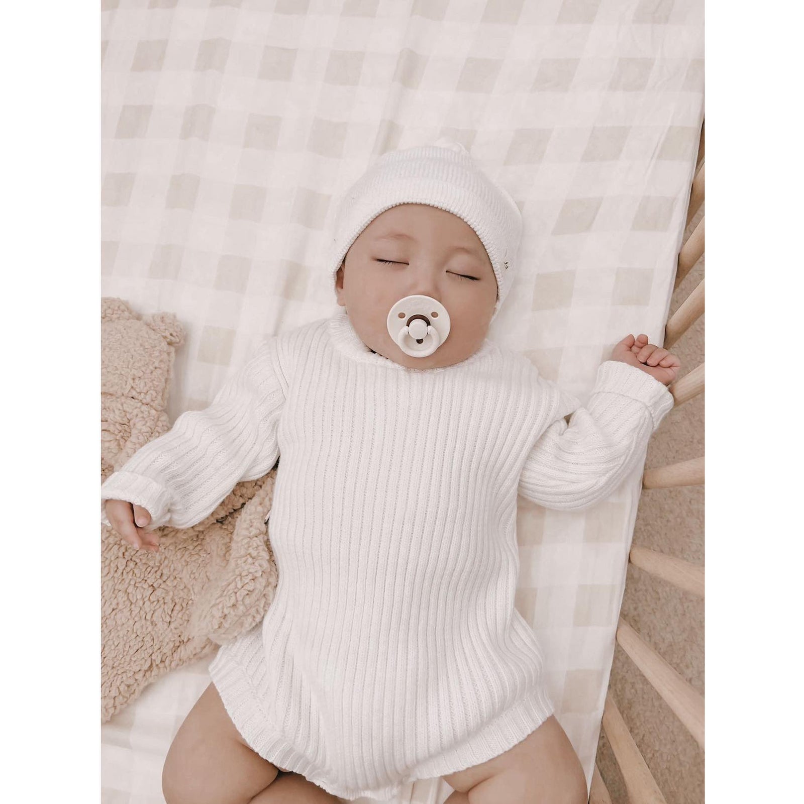 Luna + Luca Chunky Rib Romper - White