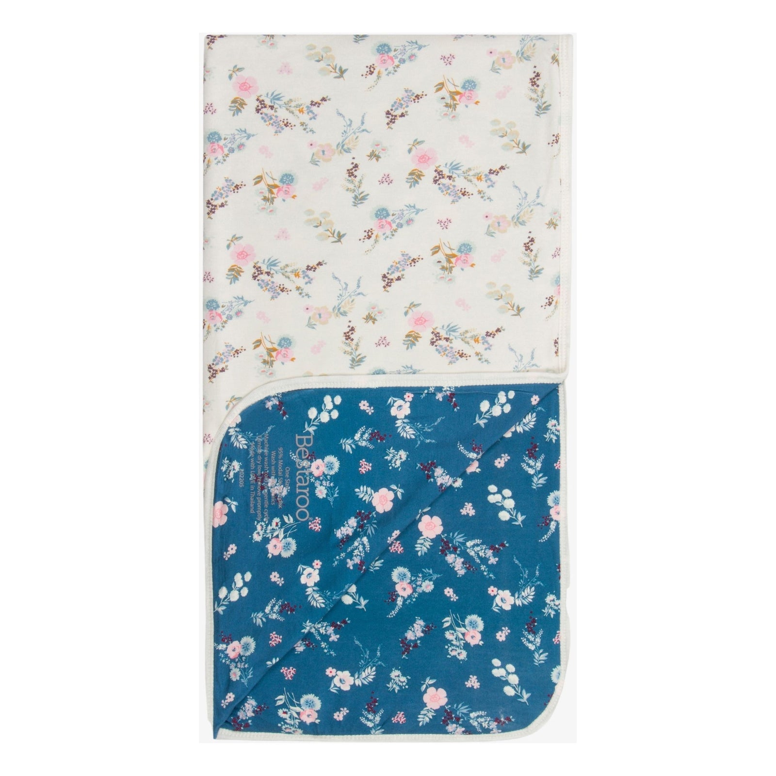 Fall Florals Cream💕Blue Swaddle
