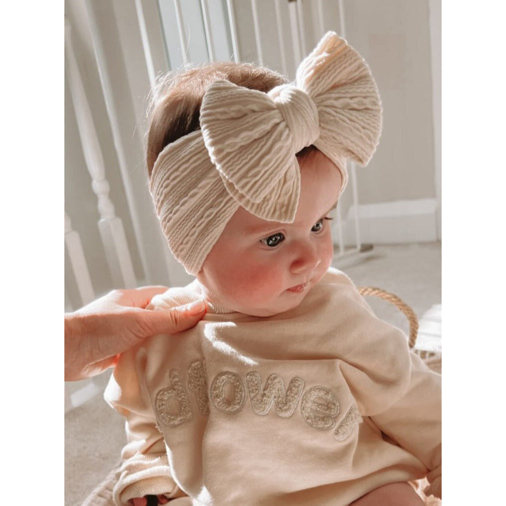 Luna + Luca Stretch Bow Headband - Cream