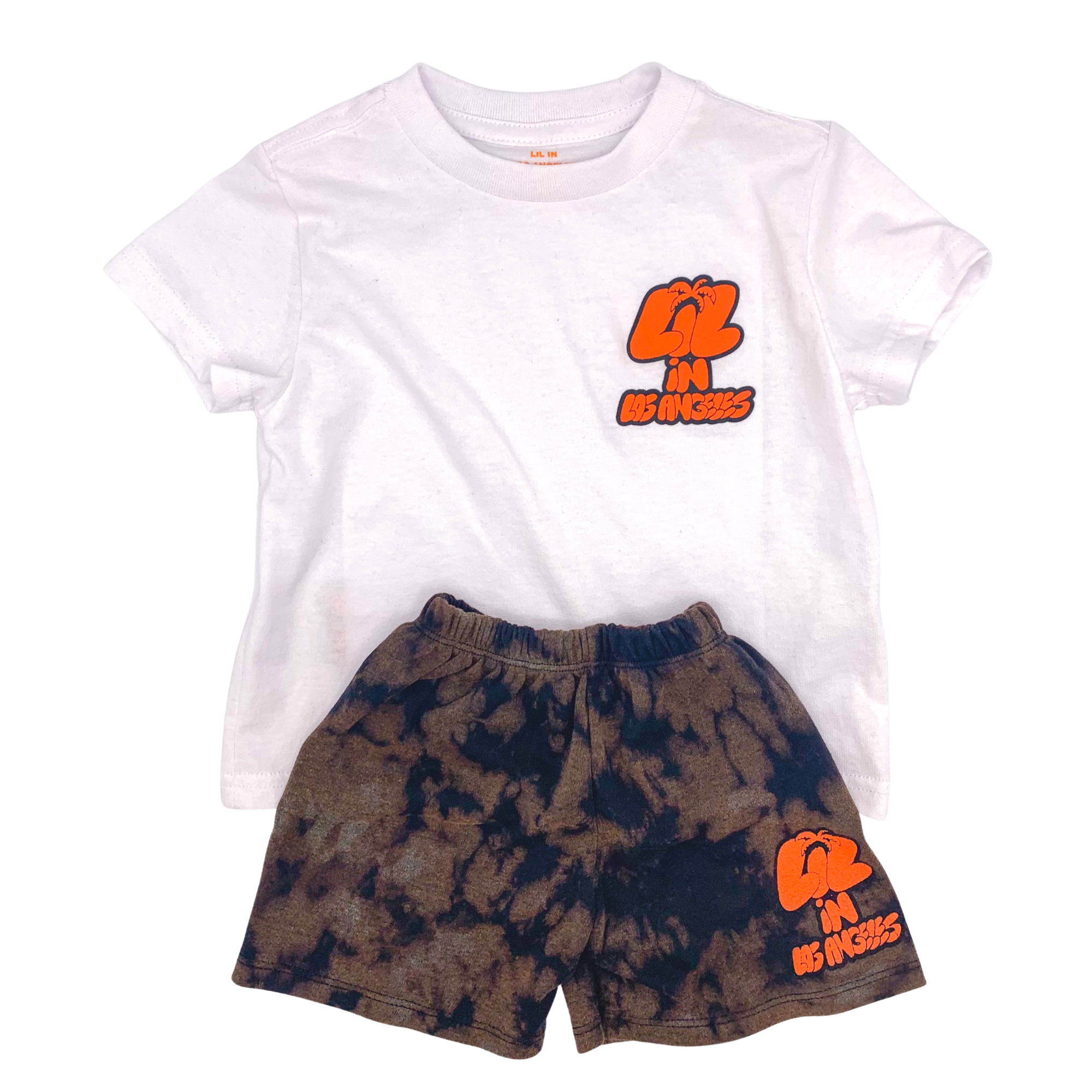 lil in los angeles orange & black tee