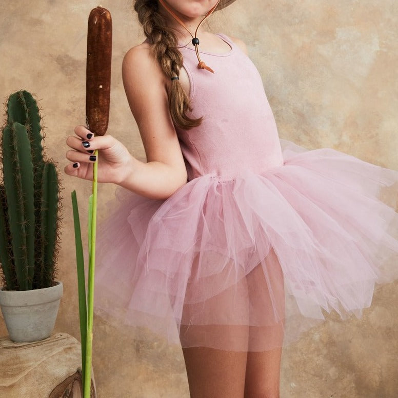 B.A.E. suede tutu dress in dottie pink