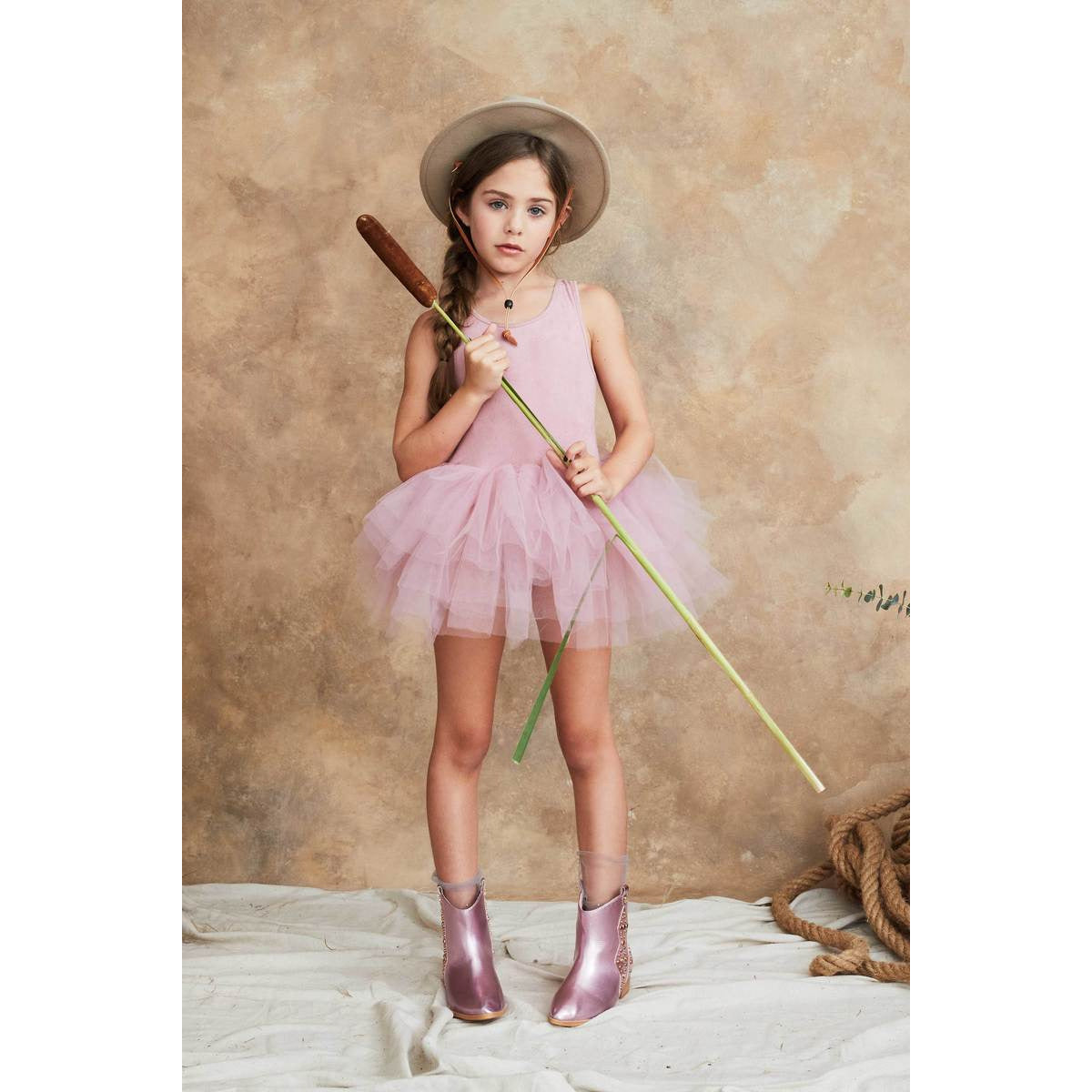 B.A.E. suede tutu dress in dottie pink