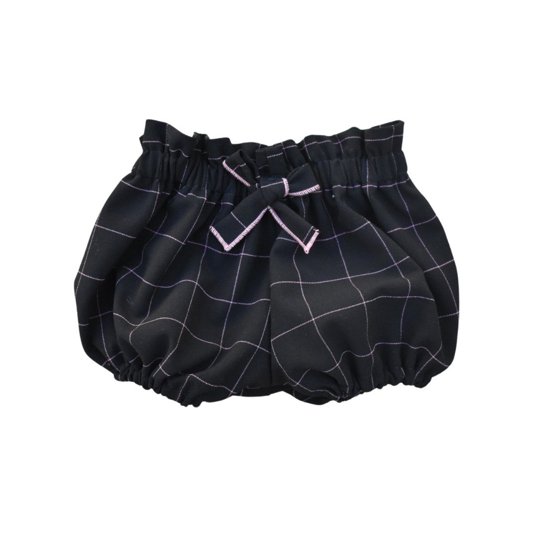 bb bloomer in black with pink check