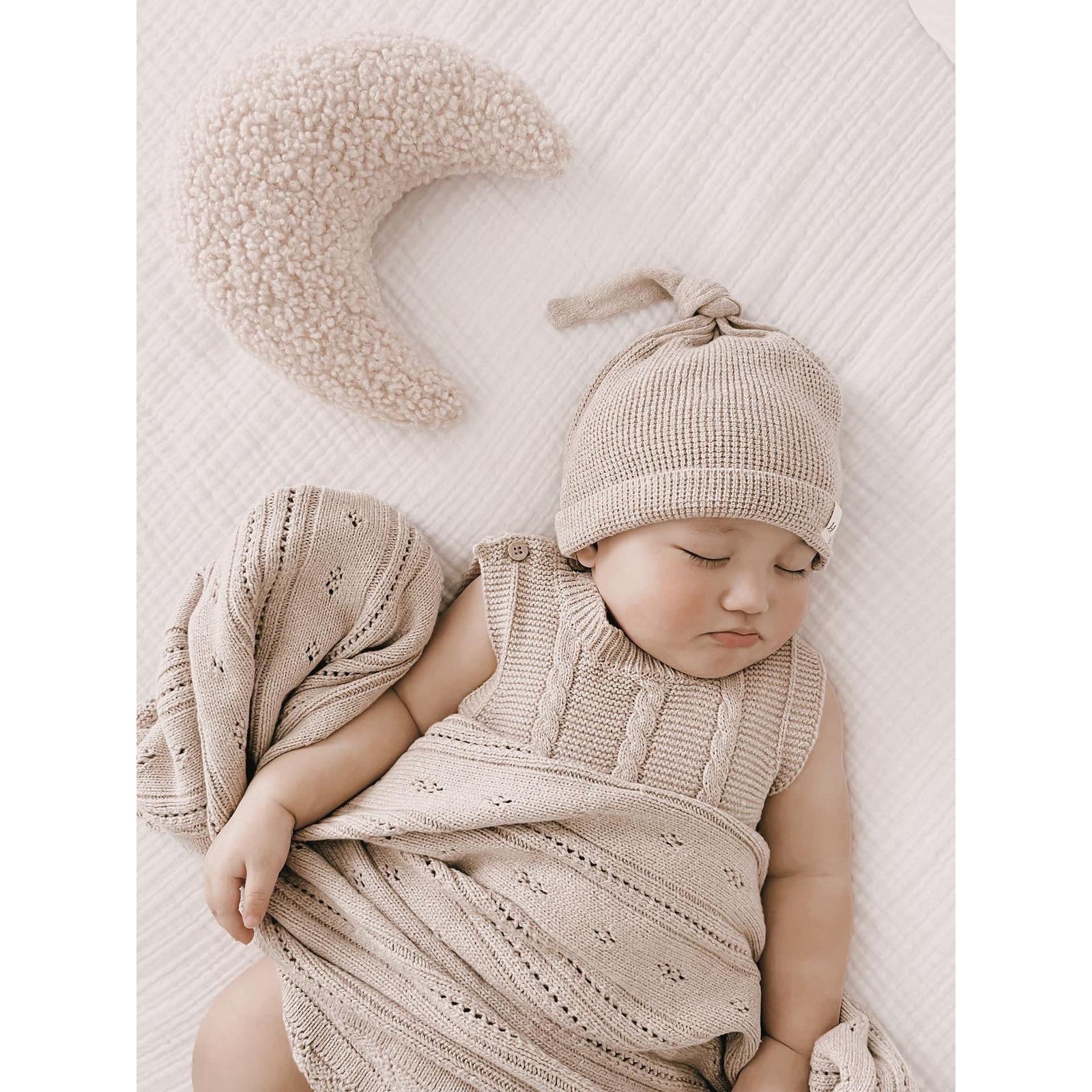 Luna + Luca Knotted Hat - Heather Beige