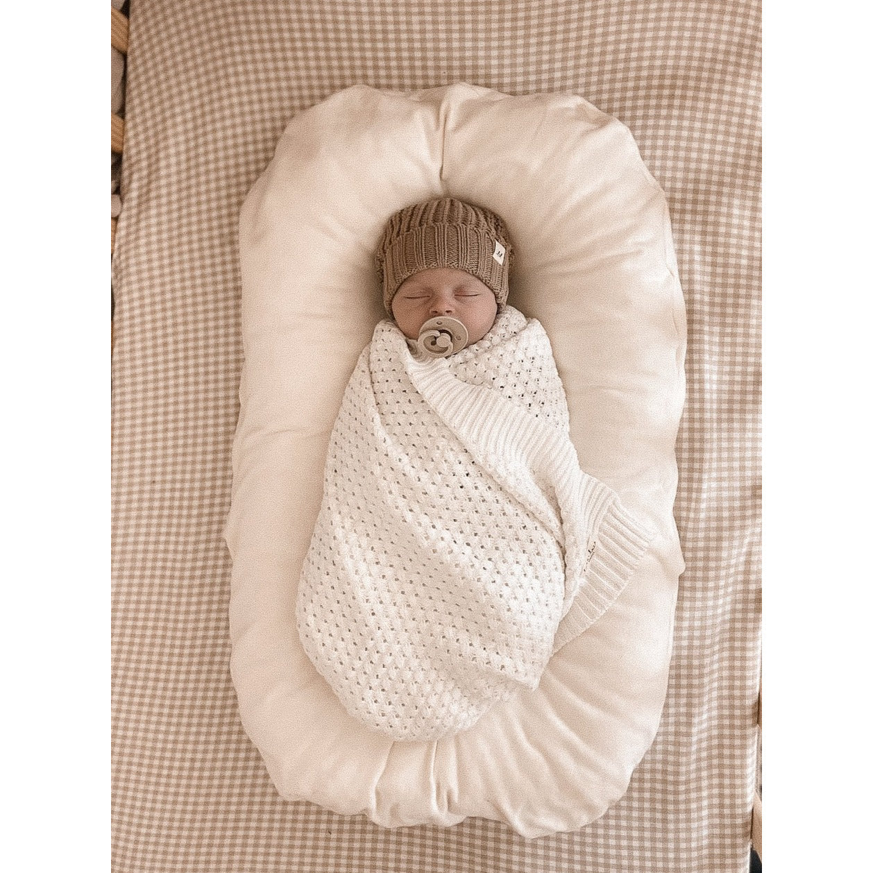 Basket Weave Baby Blanket - White