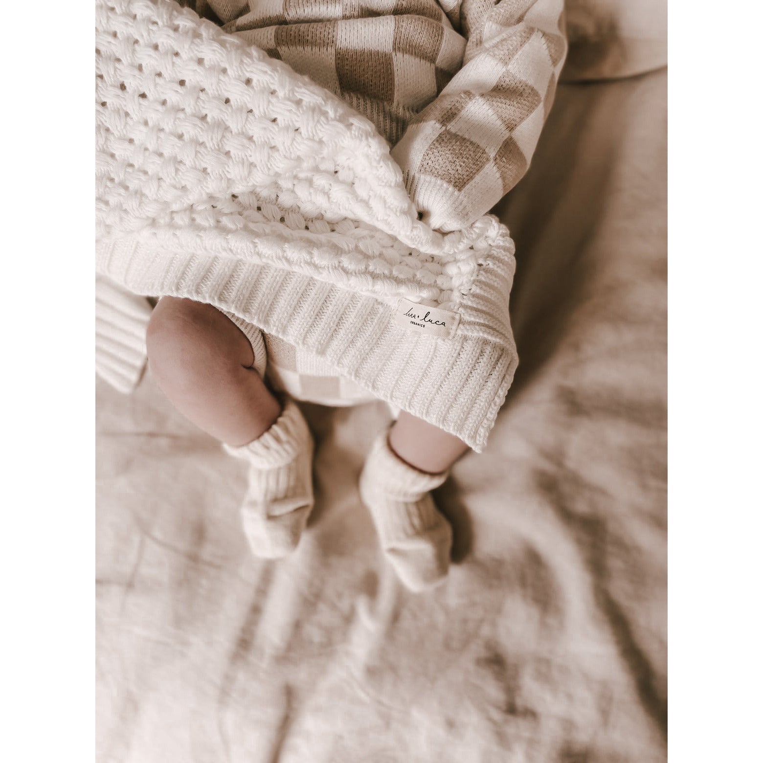 Basket Weave Baby Blanket - White