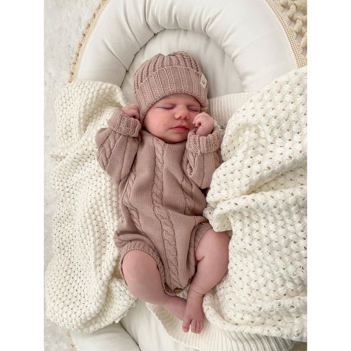 Chunky Knit Beanie - Dusty Petal