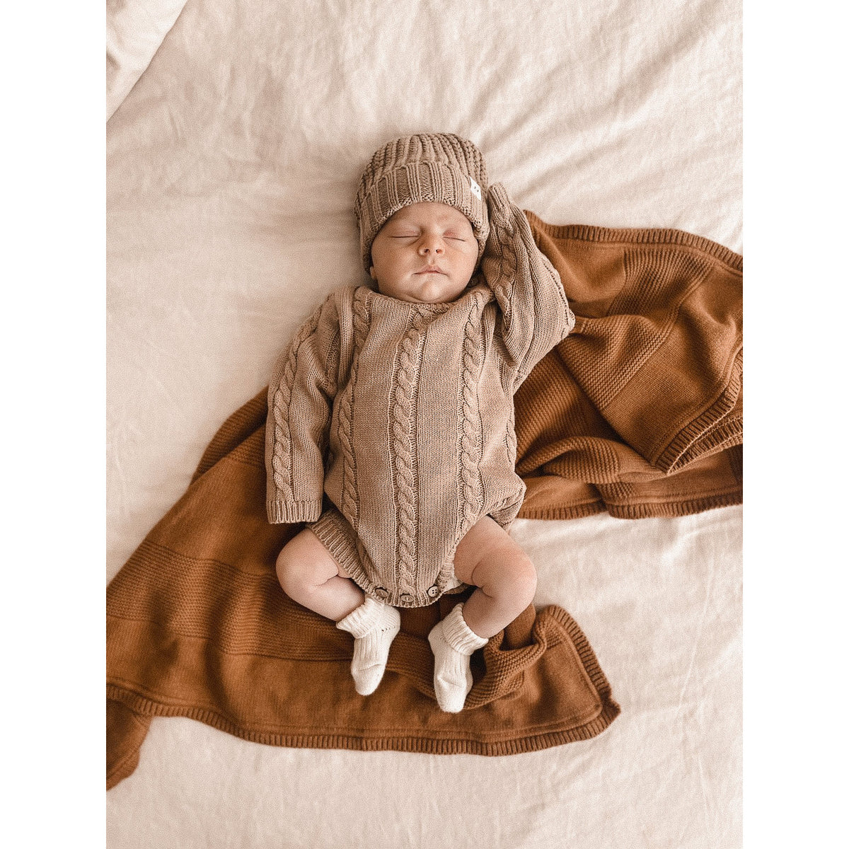 Cable Knit Romper - Acorn