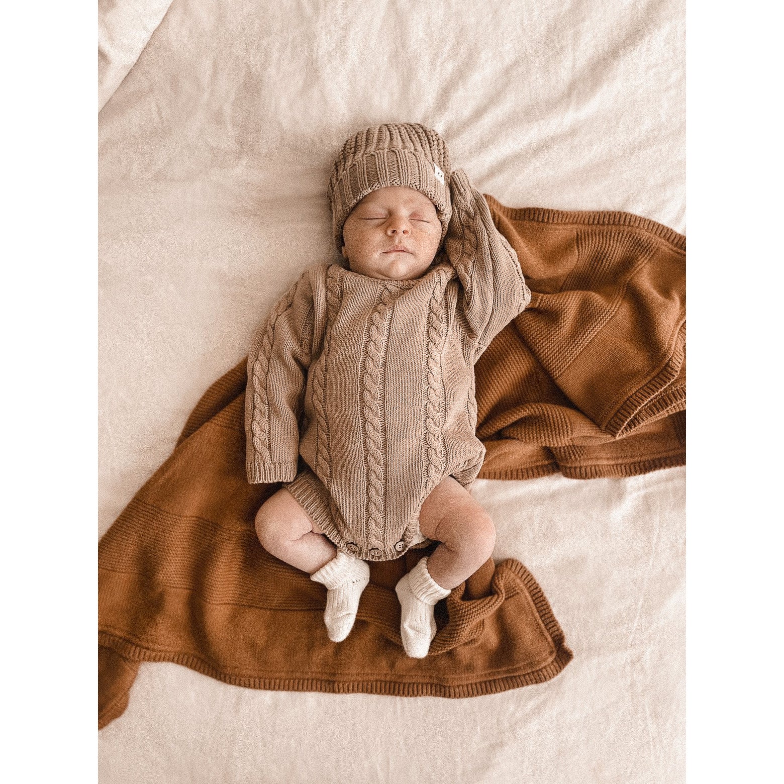 Cable Knit Romper - Acorn