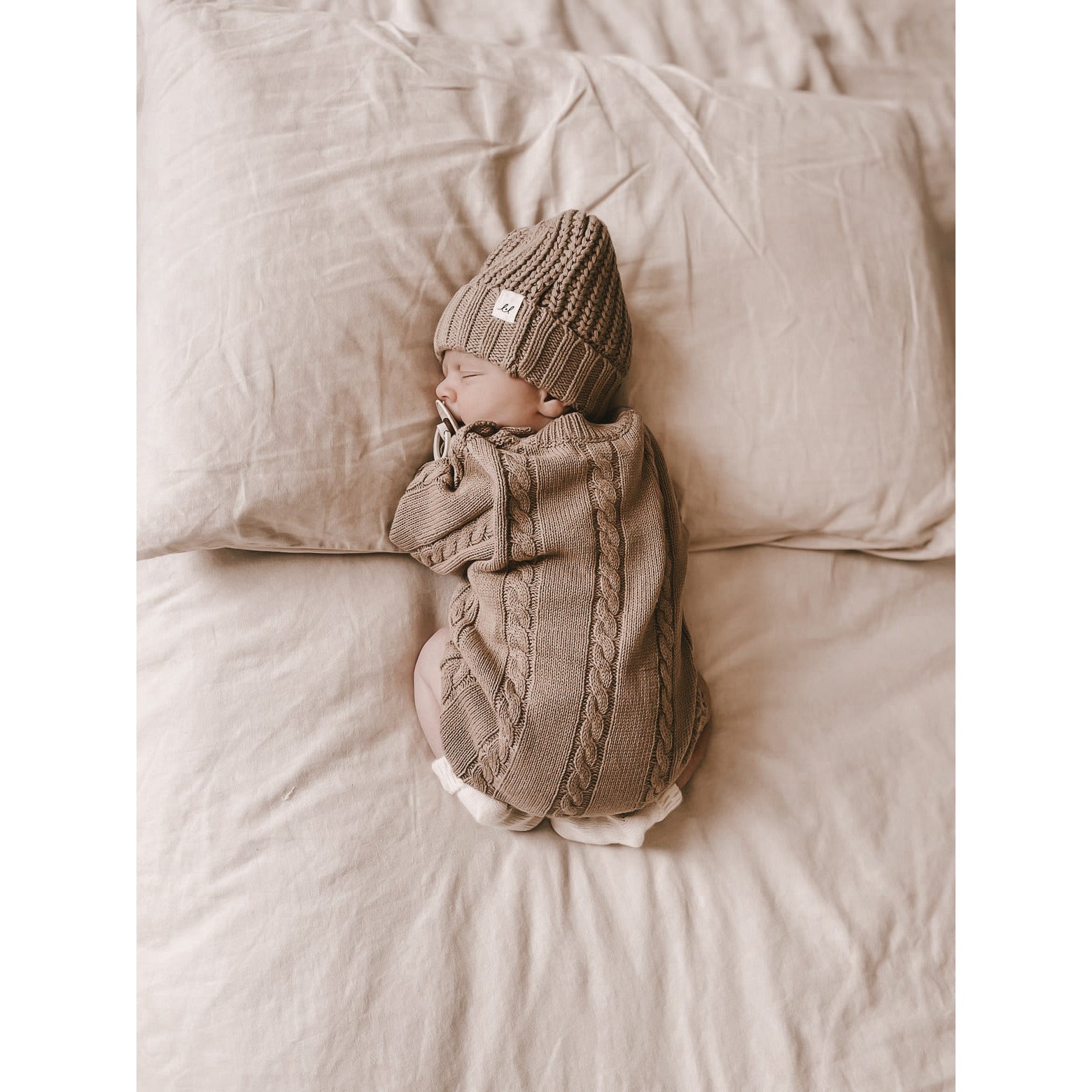 Cable Knit Romper - Acorn