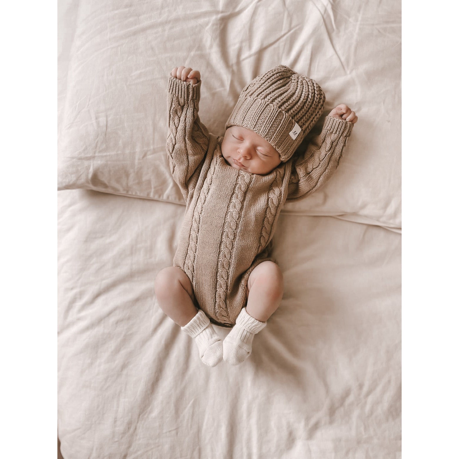 Cable Knit Romper - Acorn