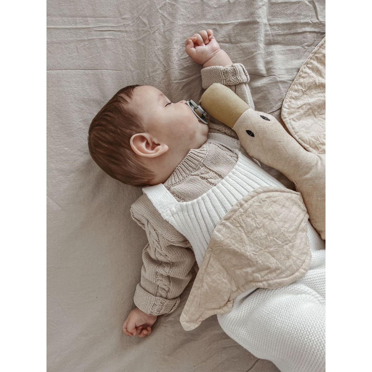 Cable Knit Romper - Beige