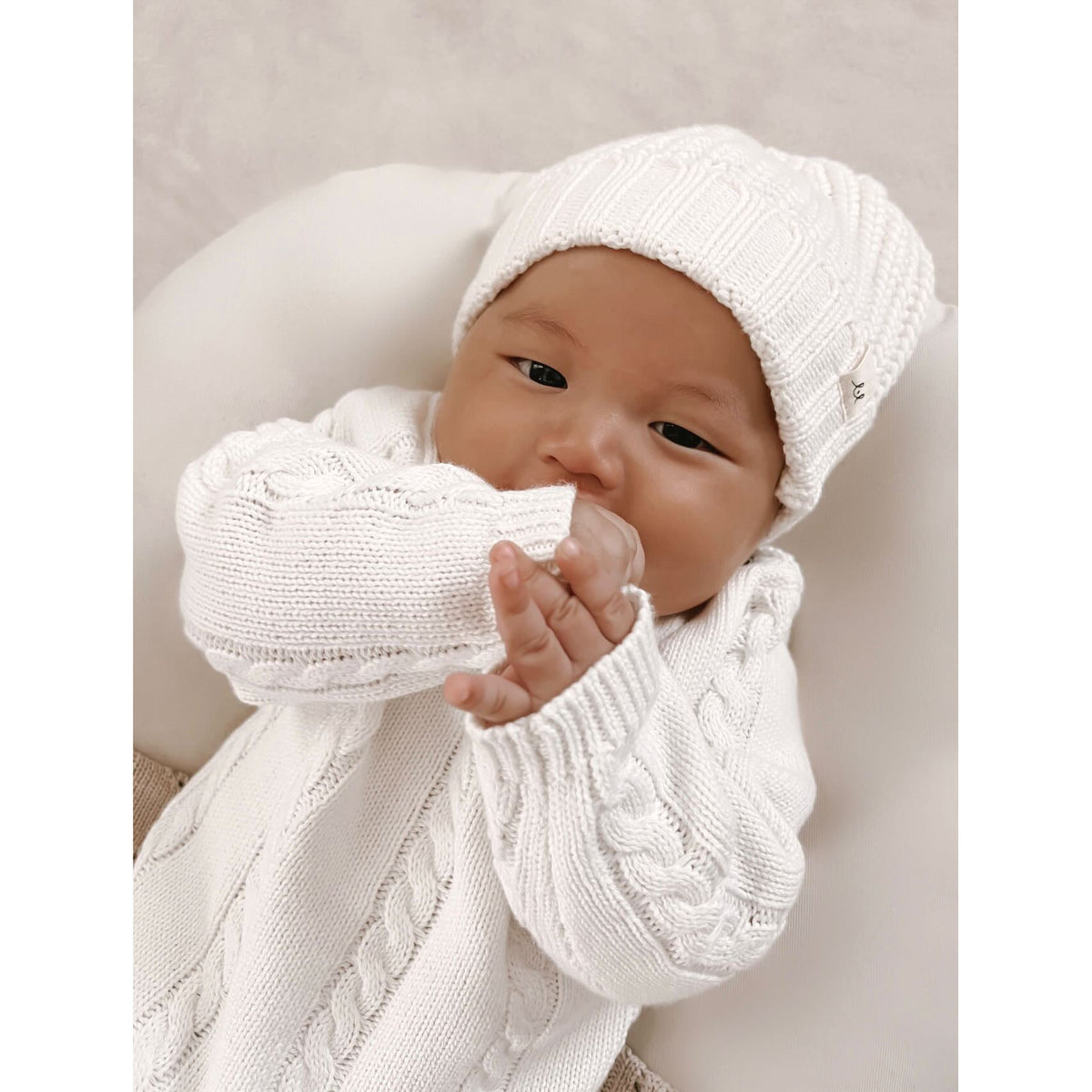 Chunky Knit Beanie - White