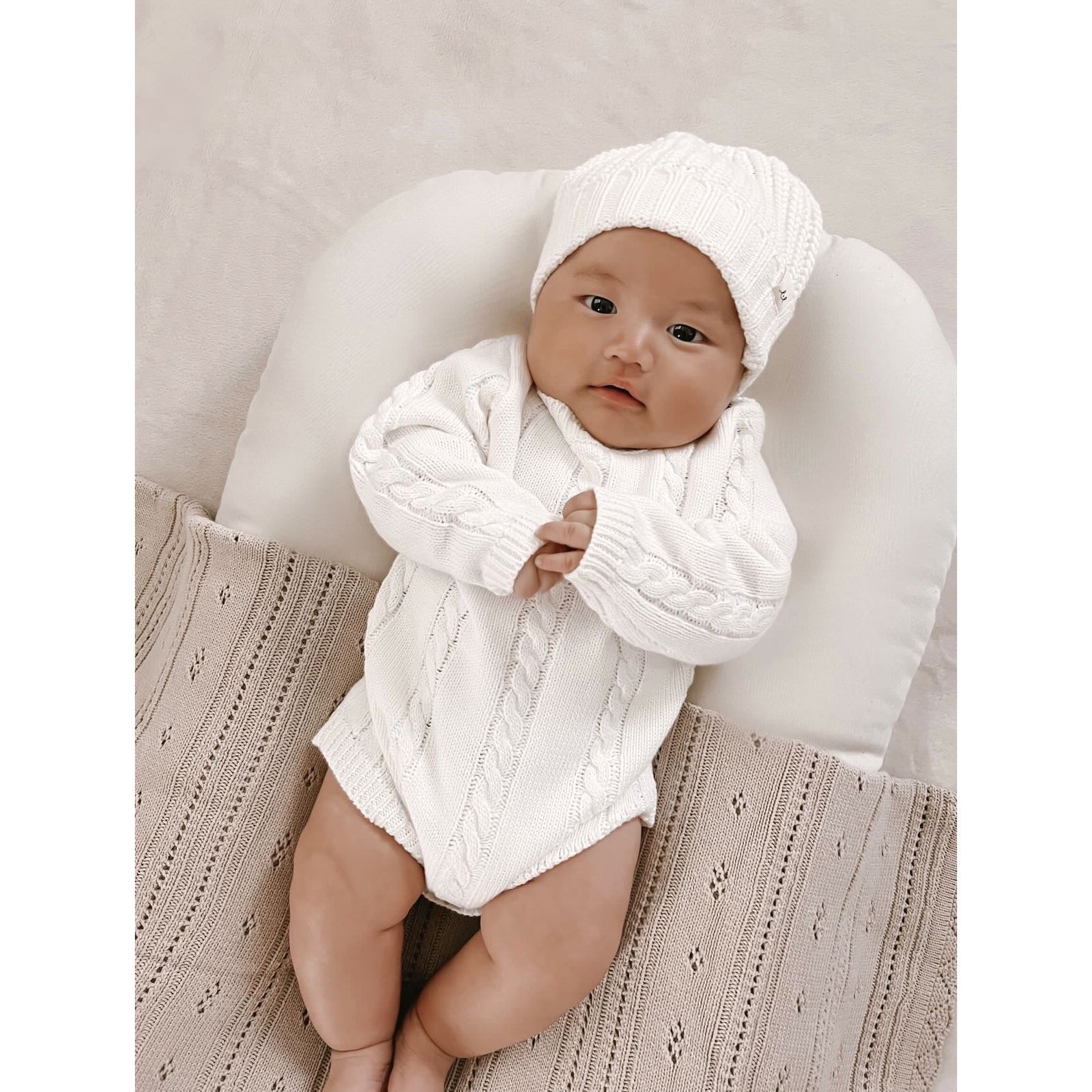 Chunky Knit Beanie - White