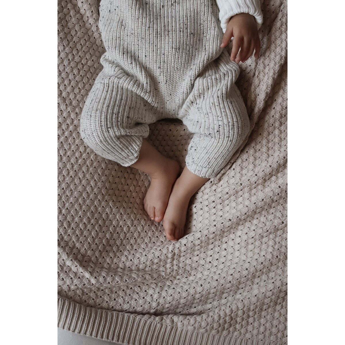 Chunky Knit Overalls - Black Speckle