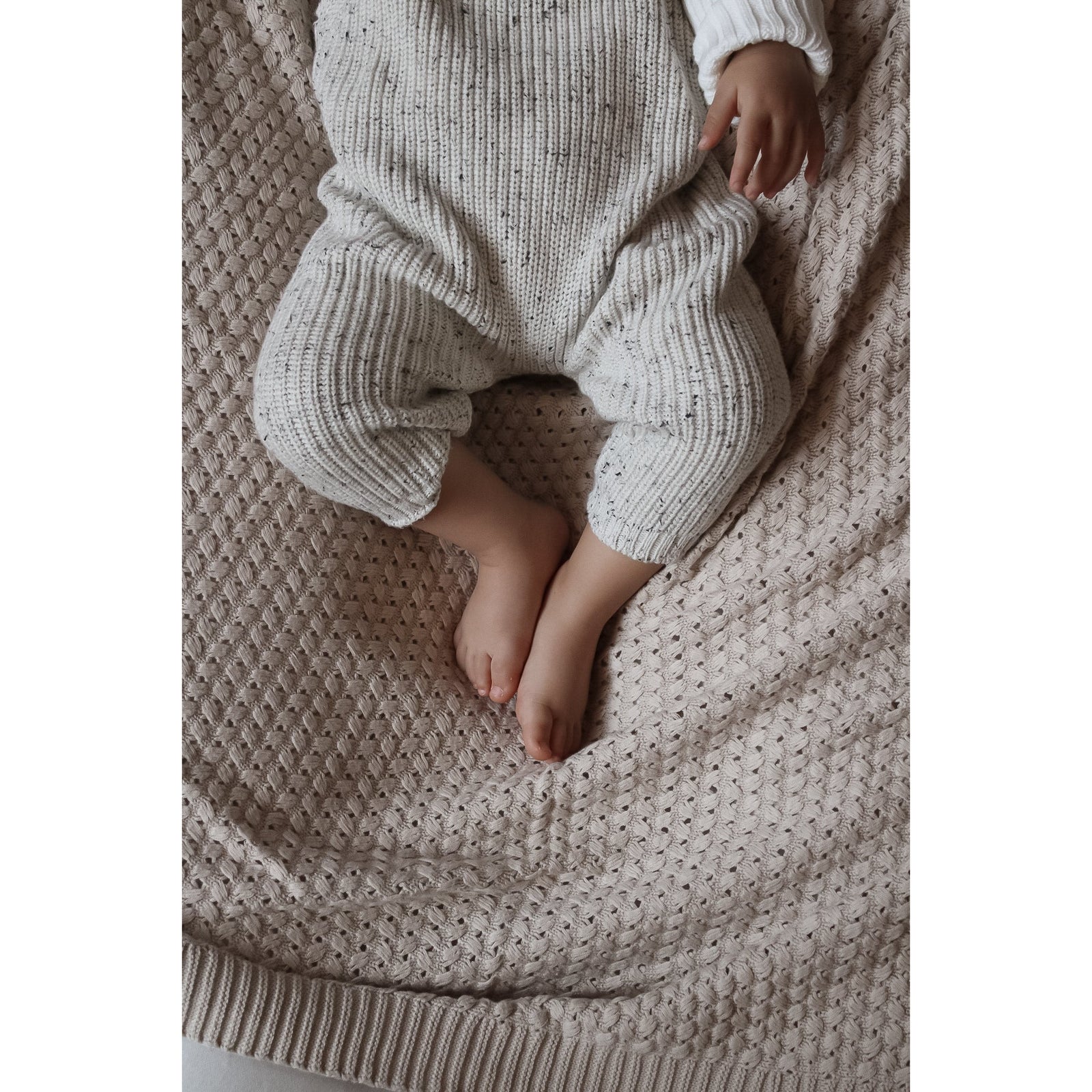 Chunky Knit Overalls - Black Speckle