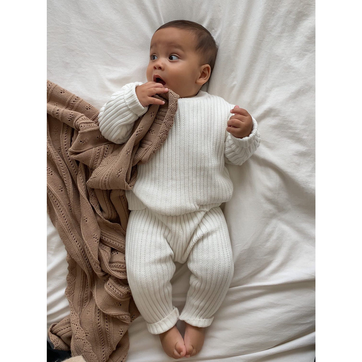 Chunky Rib Leggings - White