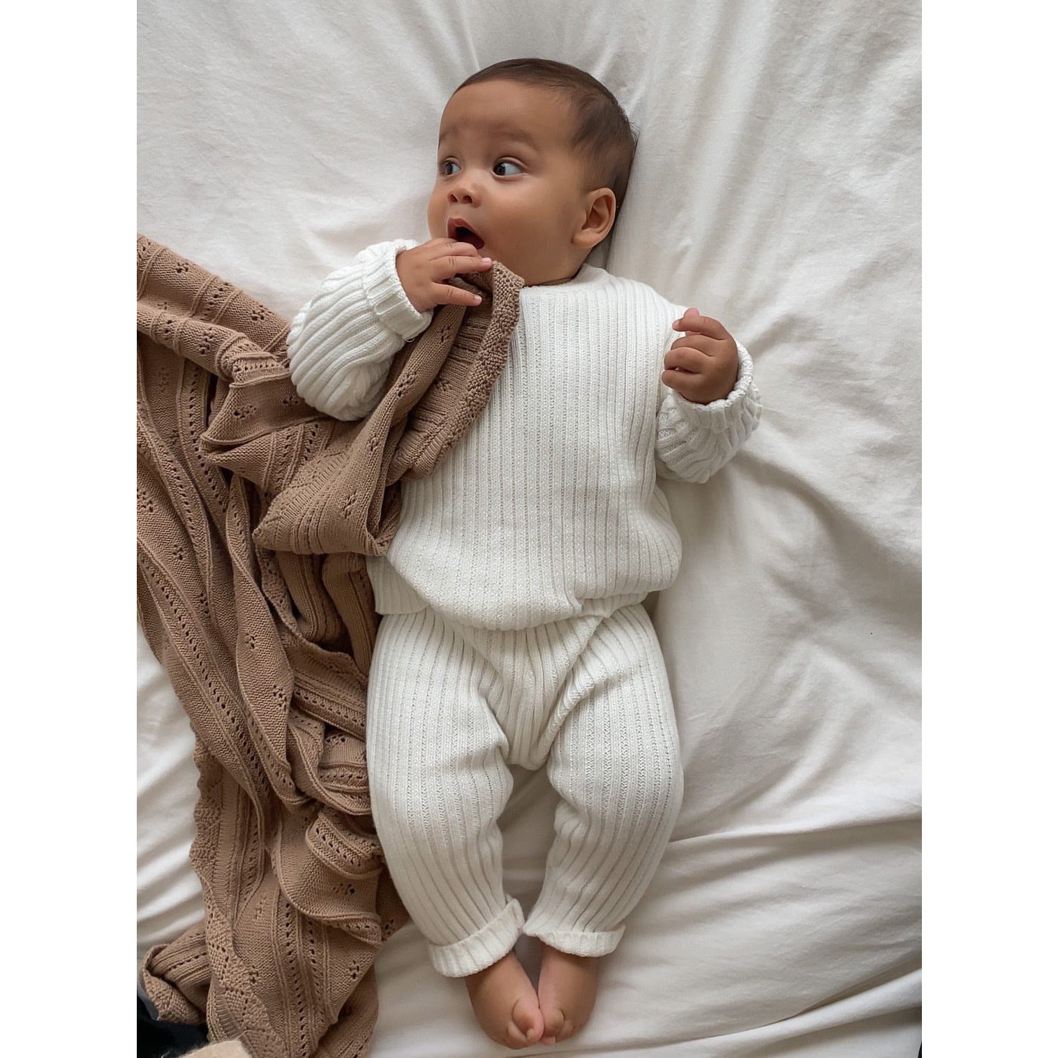 Chunky Rib Leggings - White