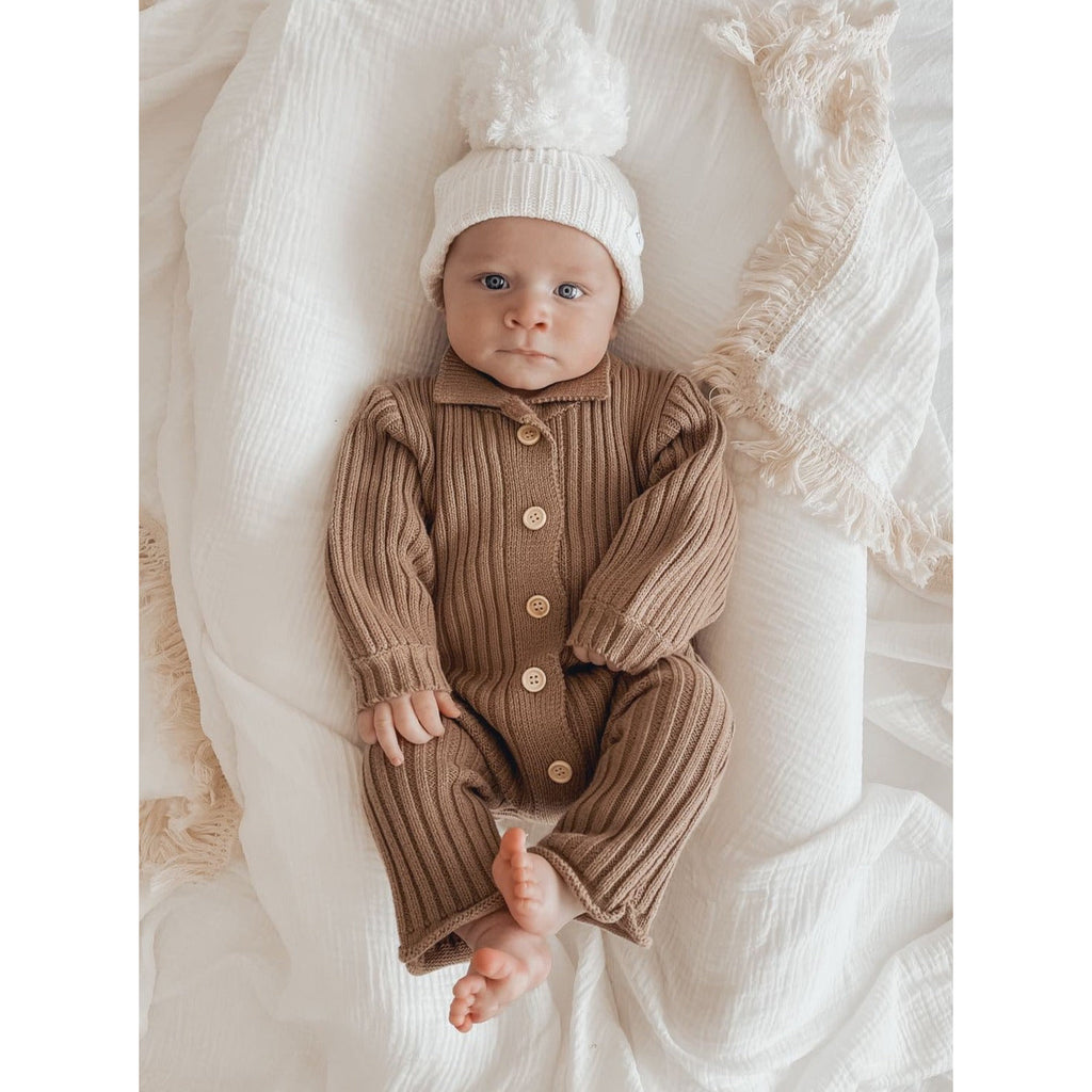 Collared Chunky Rib Lounge Suit - Acorn